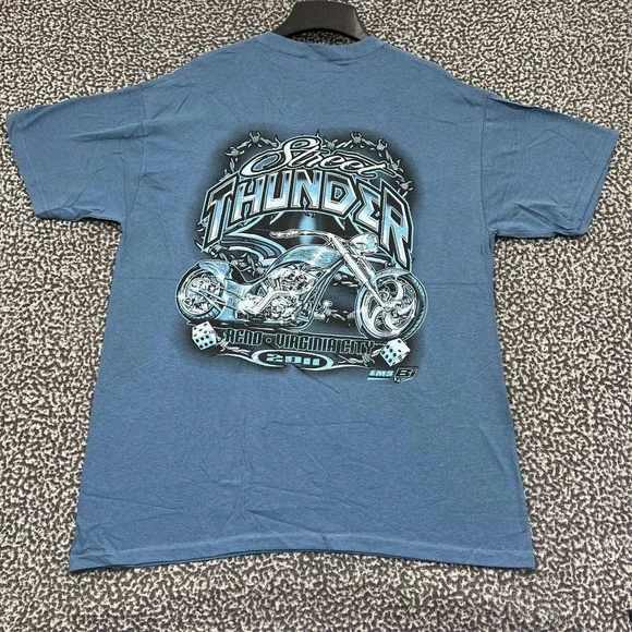 Vintage Reno Street Thunder Shirt Men Large Gildan Short Sleeve Deadstock New - Picture 1 of 7